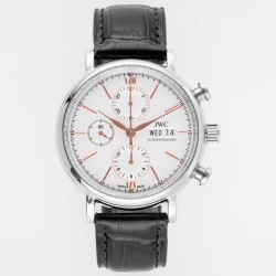 IWC-Portofino Chrono IW391031 42mm SS/LE White/RG TWF A7750