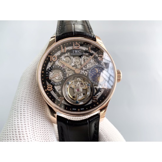 IWC-Portugieser Tourbillon Skeletonized Series IW504501 42mm RG/LE Black RG/Num YLF Tourbillon