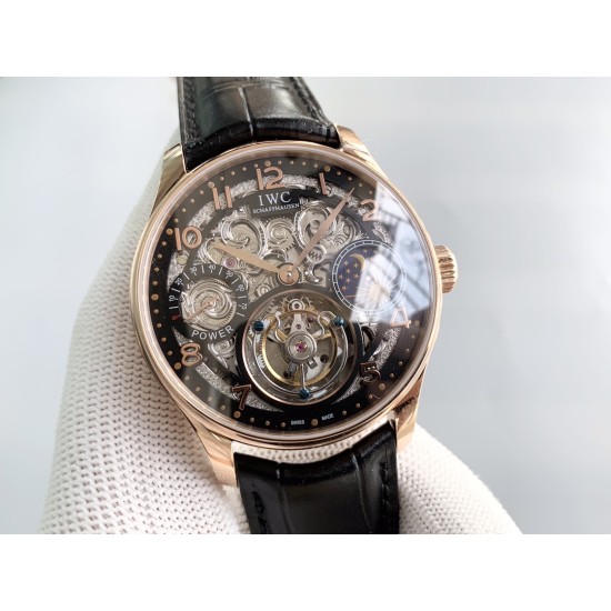 IWC-Portugieser Tourbillon Skeletonized Series IW504501 42mm RG/LE Black RG/Num YLF Tourbillon