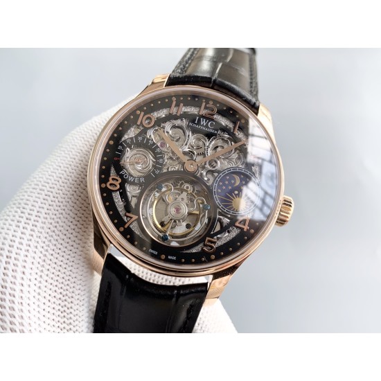 IWC-Portugieser Tourbillon Skeletonized Series IW504501 42mm RG/LE Black RG/Num YLF Tourbillon