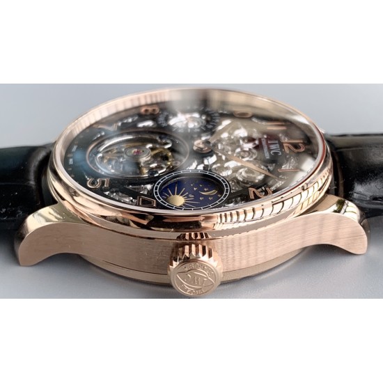 IWC-Portugieser Tourbillon Skeletonized Series IW504501 42mm RG/LE Black RG/Num YLF Tourbillon