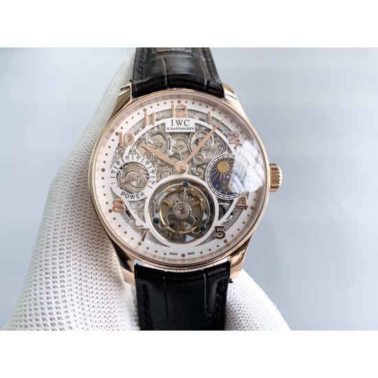 IWC-Portugieser Tourbillon Skeletonized Series IW504501 42mm RG/LE White RG/Num YLF Tourbillon