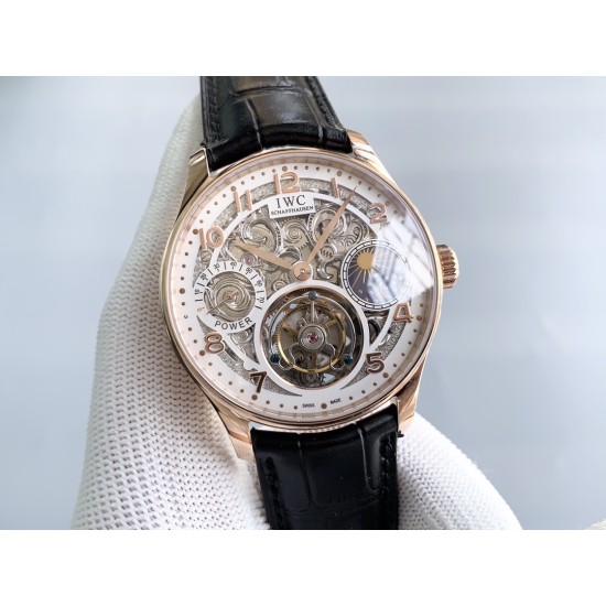 IWC-Portugieser Tourbillon Skeletonized Series IW504501 42mm RG/LE White RG/Num YLF Tourbillon