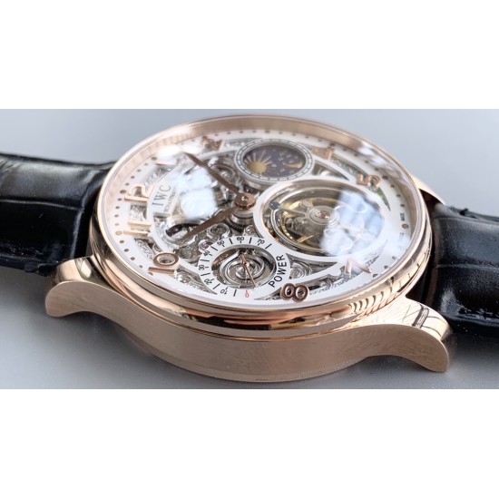 IWC-Portugieser Tourbillon Skeletonized Series IW504501 42mm RG/LE White RG/Num YLF Tourbillon