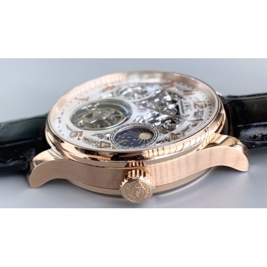 IWC-Portugieser Tourbillon Skeletonized Series IW504501 42mm RG/LE White RG/Num YLF Tourbillon