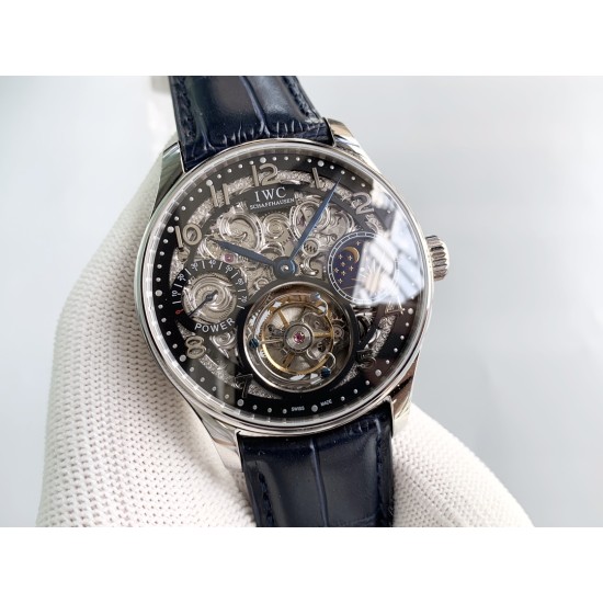 IWC-Portugieser Tourbillon Skeletonized Series IW504501 42mm SS/LE Black RG/Num YLF Tourbillon