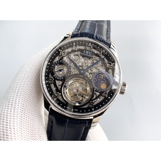 IWC-Portugieser Tourbillon Skeletonized Series IW504501 42mm SS/LE Black RG/Num YLF Tourbillon