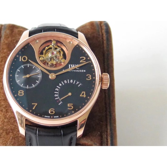 IWC-Portugieser Mystere Tourbillon 44mm RG/LE Black Dial ZF Tourbillon