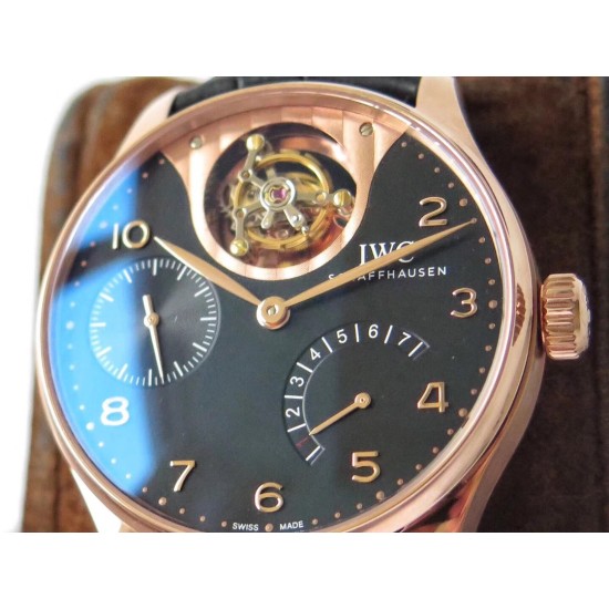IWC-Portugieser Mystere Tourbillon 44mm RG/LE Black Dial ZF Tourbillon