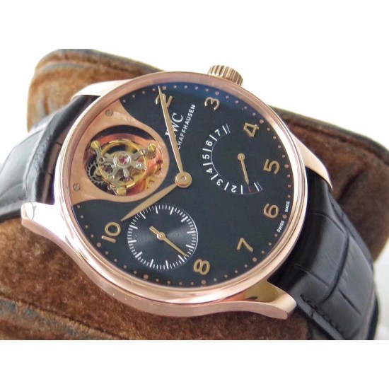 IWC-Portugieser Mystere Tourbillon 44mm RG/LE Black Dial ZF Tourbillon