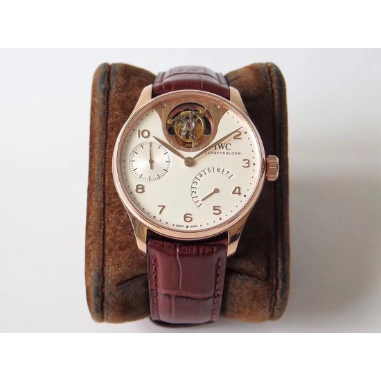 IWC-Portugieser Mystere Tourbillon 44mm RG/LE White Dial ZF Tourbillon