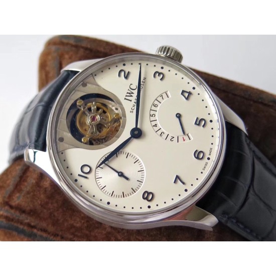 IWC-Portugieser Mystere Tourbillon 44mm SS/LE White Dial ZF Tourbillon