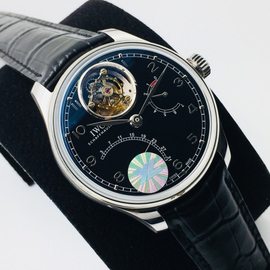 IWC-Portugieser Mystere Tourbillon 44mm SS/LE Black Dial YLF Tourbillon