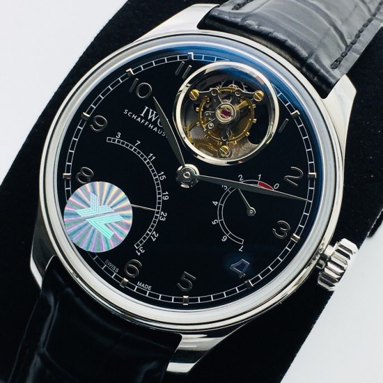 IWC-Portugieser Mystere Tourbillon 44mm SS/LE Black Dial YLF Tourbillon