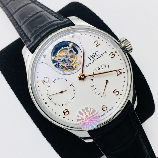IWC-Portugieser Mystere Tourbillon 44mm SS/LE White Dial YLF Tourbillon