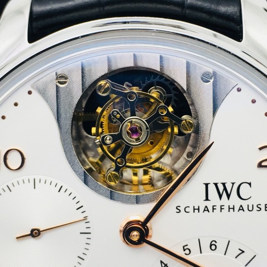IWC-Portugieser Mystere Tourbillon 44mm SS/LE White Dial YLF Tourbillon