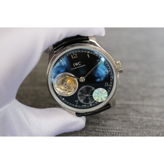 IWC-Portugieser Mystere Tourbillon lW546301 43mm SS/LE Black Dial YLF Tourbillon