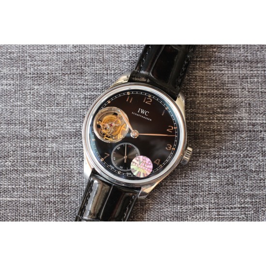 IWC-Portugieser Mystere Tourbillon lW546301 43mm SS/LE Black Dial YLF Tourbillon