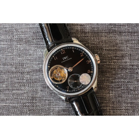 IWC-Portugieser Mystere Tourbillon lW546301 43mm SS/LE Black Dial YLF Tourbillon