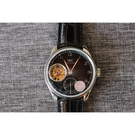 IWC-Portugieser Mystere Tourbillon lW546301 43mm SS/LE Black Dial YLF Tourbillon