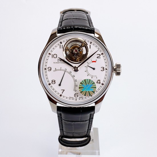 IWC-Portugieser Mystere Tourbillon 44mm SS/LE White Dial YLF Tourbillon
