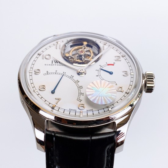 IWC-Portugieser Mystere Tourbillon 44mm SS/LE White Dial YLF Tourbillon