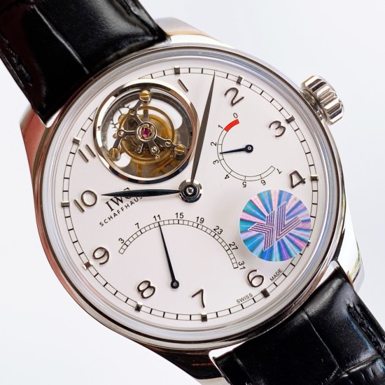 IWC-Portugieser Mystere Tourbillon 44mm SS/LE White Dial YLF Tourbillon