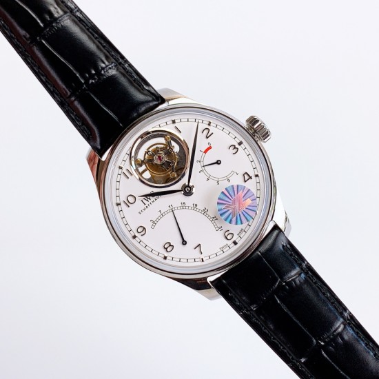 IWC-Portugieser Mystere Tourbillon 44mm SS/LE White Dial YLF Tourbillon