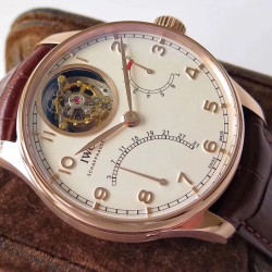 IWC-Portugieser Mystere Tourbillon 44mm RG/LE White Dial ZF Tourbillon