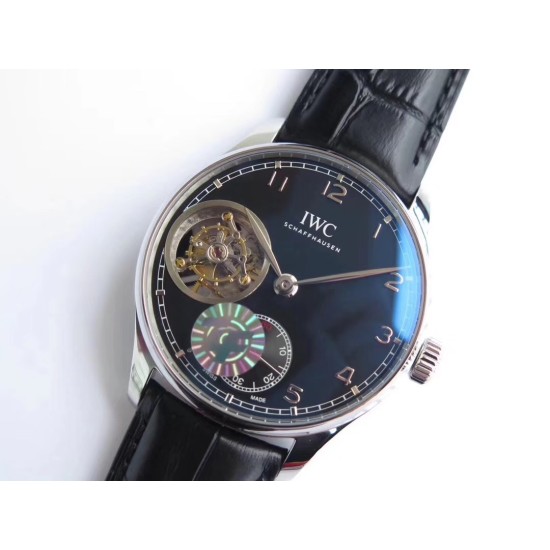 IWC-Portugieser Mystere Tourbillon 44mm SS/LE Black Dial ZF Tourbillon