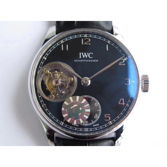 IWC-Portugieser Mystere Tourbillon 44mm SS/LE Black Dial ZF Tourbillon