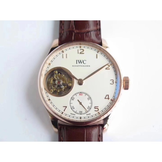 IWC-Portugieser Mystere Tourbillon 44mm RG/LE White Dial ZF Tourbillon