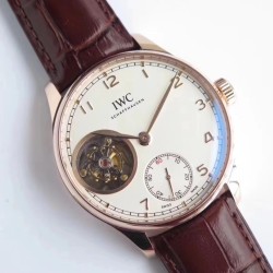 IWC-Portugieser Mystere Tourbillon 44mm RG/LE White Dial ZF Tourbillon