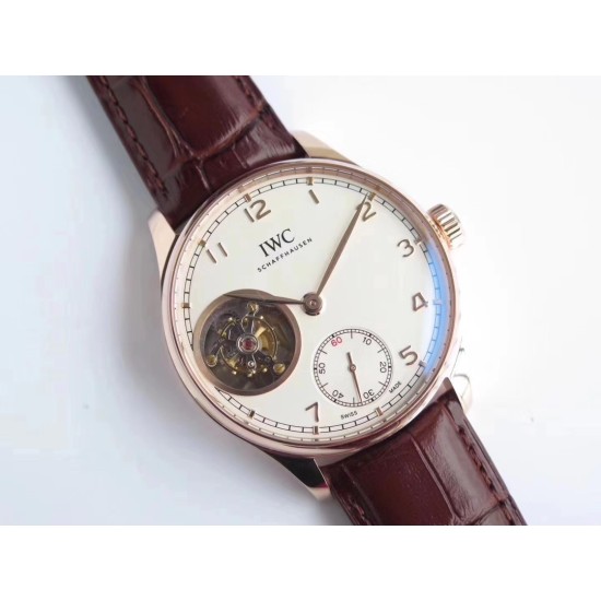 IWC-Portugieser Mystere Tourbillon 44mm RG/LE White Dial ZF Tourbillon