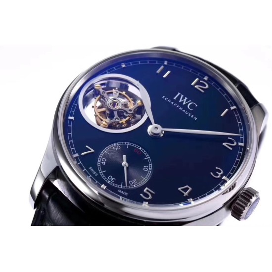 IWC-Portugieser Mystere Tourbillon 44mm SS/LE Blue Dial ZF Tourbillon