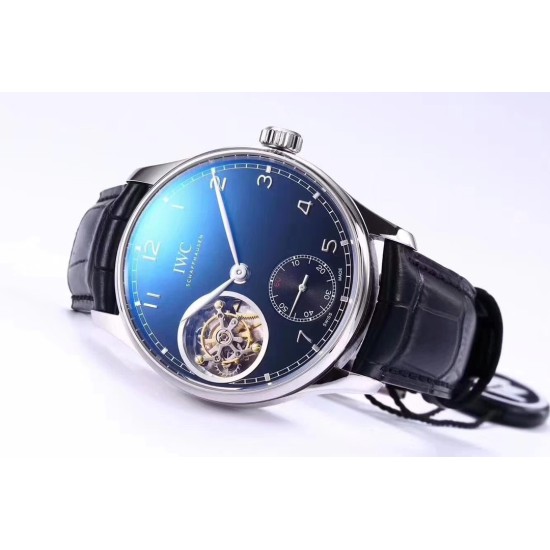 IWC-Portugieser Mystere Tourbillon 44mm SS/LE Blue Dial ZF Tourbillon
