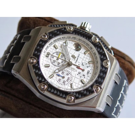 Juan Pablo Montoya Limited Ed 44mm SS/LE White Dial JF A7750