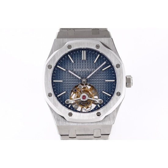 Audemars Piguet-Royal Oak Tourbillon 41mm SS/SS Blue/Stk R8F V2 Flying Tourbillon