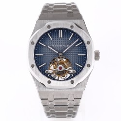 Audemars Piguet-Royal Oak Tourbillon 41mm SS/SS Blue/Stk R8F V2 Flying Tourbillon