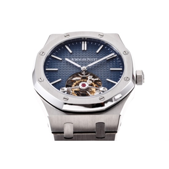 Audemars Piguet-Royal Oak Tourbillon 41mm SS/SS Blue/Stk R8F V2 Flying Tourbillon