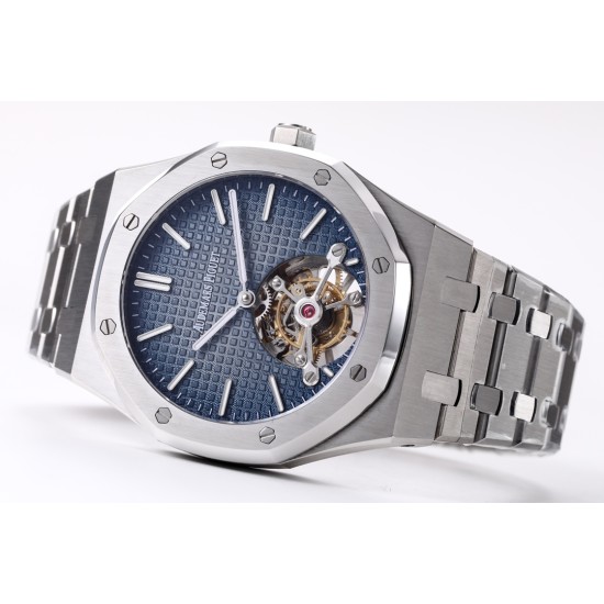 Audemars Piguet-Royal Oak Tourbillon 41mm SS/SS Blue/Stk R8F V2 Flying Tourbillon