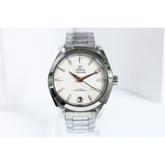  Omega-Aqua Terra 150M 34mm Ladies SS/SS Wht/R.Stk VSF A8800
