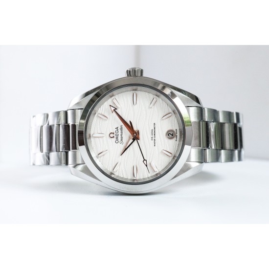  Omega-Aqua Terra 150M 34mm Ladies SS/SS Wht/R.Stk VSF A8800