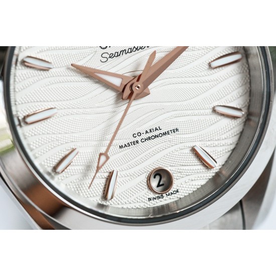  Omega-Aqua Terra 150M 34mm Ladies SS/SS Wht/R.Stk VSF A8800