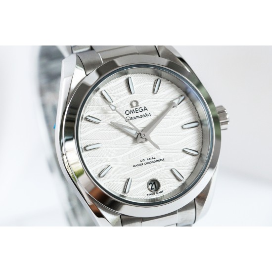  Omega-Aqua Terra 150M 34mm Ladies SS/SS Wht/R.Stk VSF A8800