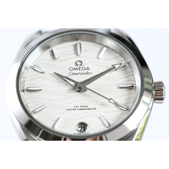  Omega-Aqua Terra 150M 34mm Ladies SS/SS Wht/R.Stk VSF A8800