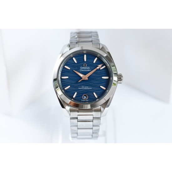  Omega-Aqua Terra 150M 34mm Ladies SS/SS Blue/R.Stk VSF A8800