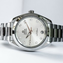  Omega-Aqua Terra 150M 34mm Ladies SS/SS S.Wht/Dm VSF A8800