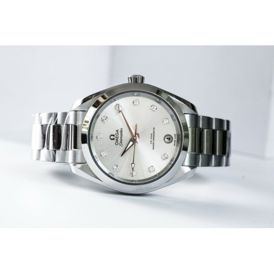  Omega-Aqua Terra 150M 34mm Ladies SS/SS S.Wht/Dm VSF A8800