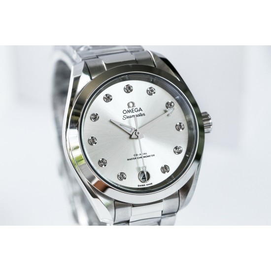  Omega-Aqua Terra 150M 34mm Ladies SS/SS S.Wht/Dm VSF A8800